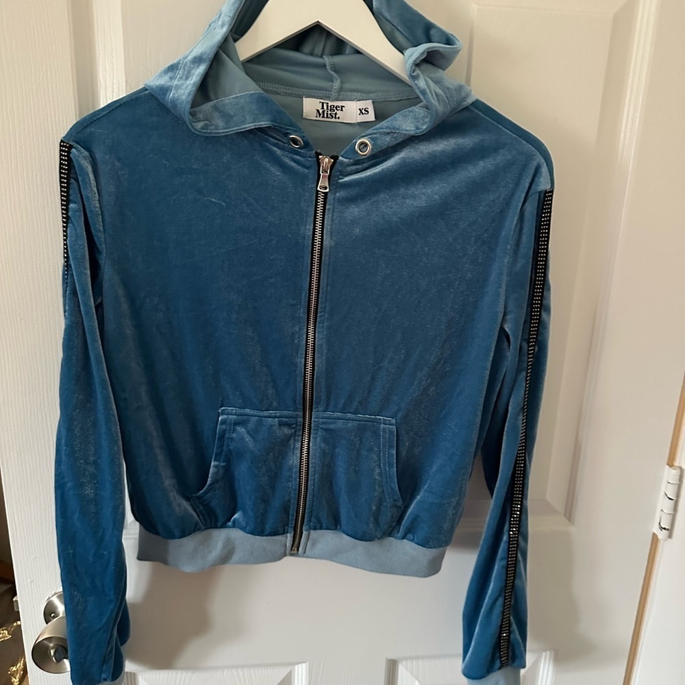 Blue Zip Up Sweatshirt